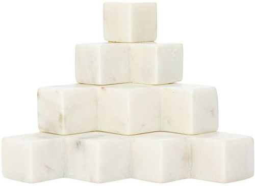 Plain Polished Marble Decorative Bookends, Color : White