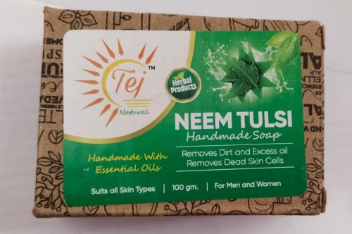 100gm Neem Tulsi Handmade Soap, Color : Green