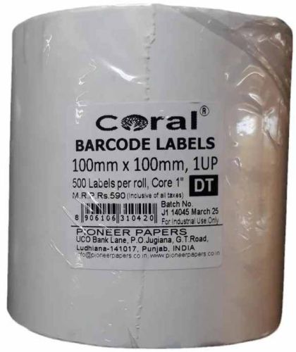 100x100mm Coral Direct Thermal Barcode Label Roll