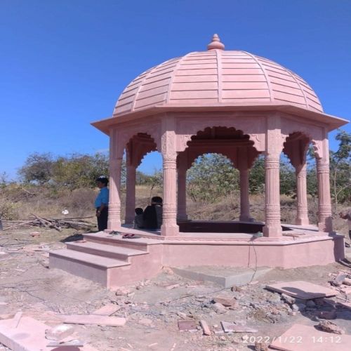 White Natural Matte Heritage Style Elevated Sandstone Gazebo