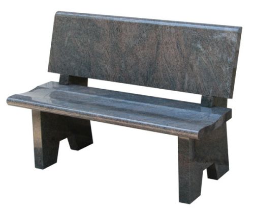 Brown Polished Granite Backrest Comfort Bench