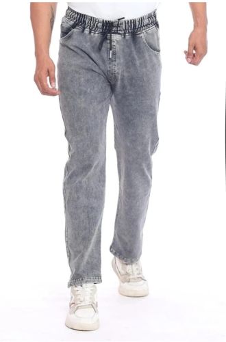 Plain Ice Grey Men Denim Cotton Pant, Fit Type : Regular Fit