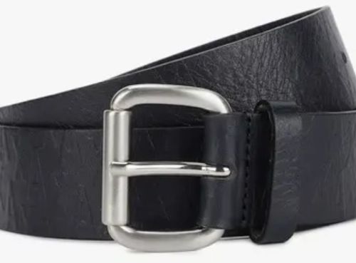 Matte Finish Plain Mens Black Leather Belt, Technics : Machine Made