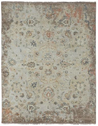 Saaj Traditional Abstract Hand Knotted Beige Carpet