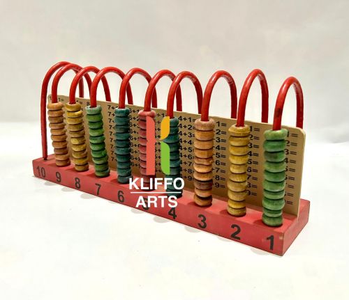 Paint Coated MDF Wooden Educational Toy Abacus, Color : Red