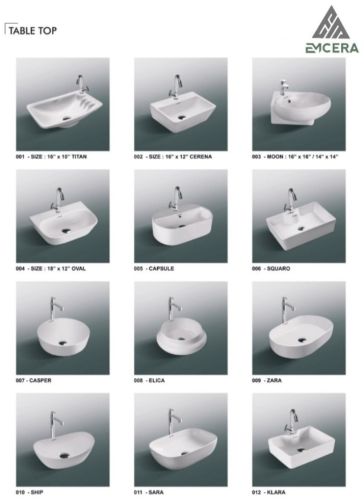 Plain Polished Ceramic Table Top Wash Basin, Color : White Modern
