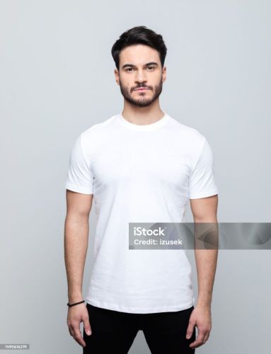 Plain Round Mens Cotton Tshirt, Color : White