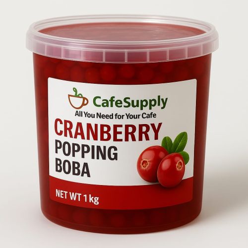 Cafesupply Cranberry Popping Boba Tea For Hot Beverage, Ready-to-drink