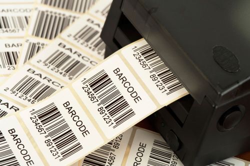 Printed Barcode Labels, Color : White