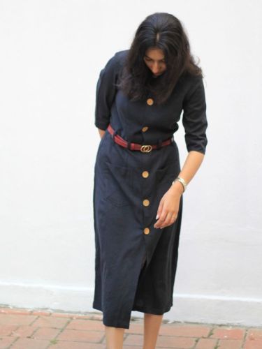 Banana Fiber Button Down Dress