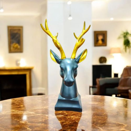 Plain Chrome Aluminum Deer Big Head, Style Type : Antique