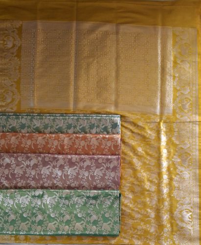 Unstitched Jacquard Indian Saree, Design : Self Design