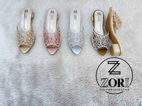 Crystal Embellished Evening Ladies Heel Sandal, Brand Name : Zori