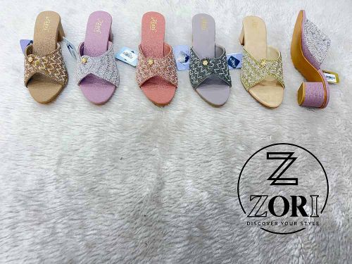 Synthetic Stylish Open Toe Heel Sandal Casual, Packaging Type : Box