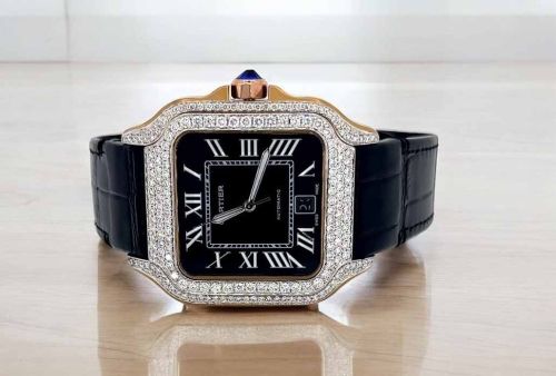 Royal Vvs Moissanite Diamond Wrist Watch, Color : Silver, Black