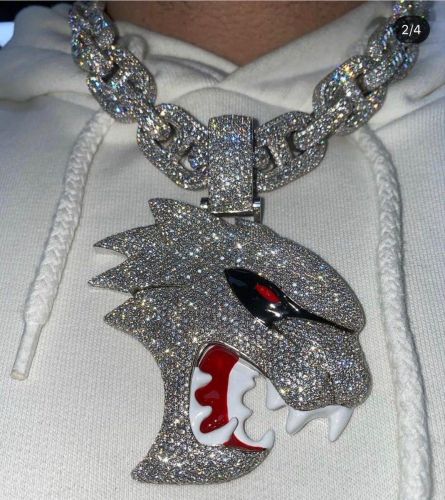 Sterling Silver Hip Hop Iced Pendant Casual, Party, Gender : Men