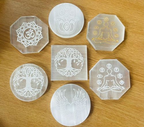 Selenite Charging Plate, Color : White