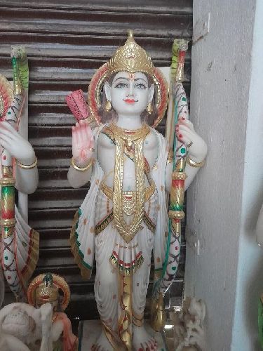Printed Marble RAM Darbar Statue, Color : White
