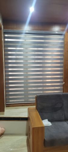 Fabric Plastic Zebra Blinds, Color : White Black Stripes