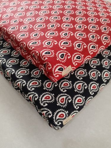 Cotton Ajrakh Printed Fabric, Color : Maroon Black