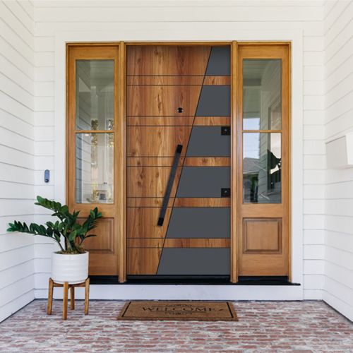 Plain Polished Laminate Grooving Doors, Color : Brown