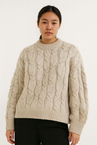 Chunky Cable Knitted Sweater, Packaging Type : Corrugated Box