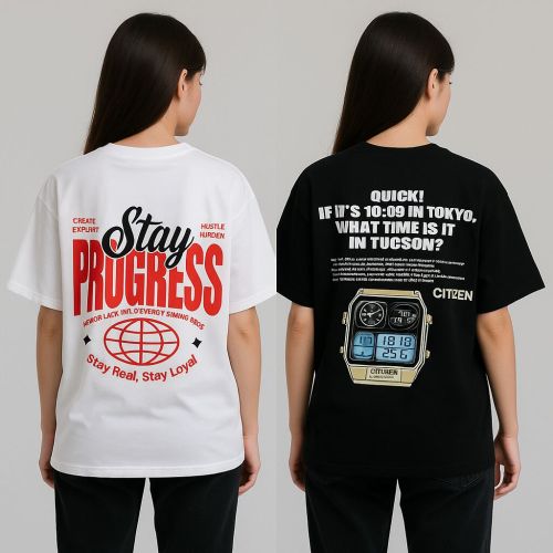 Multicolor 100% Premium Cotton Graphic Print Oversized T Shirt