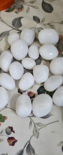 Plain Polished Marble Pebbles, Shape : Round