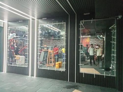 Glass Frameless Gym Wall Mirror, Shape : Rectangular