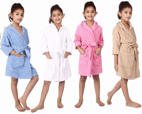 4 to 6 Year Girls Terry Hooded Bathrobe