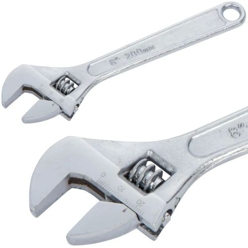 8 Inch Mild Steel Adjustable Wrench, Color : Silver