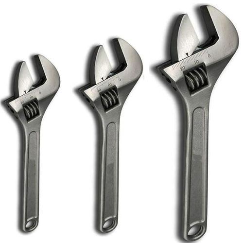 Steel Adjustable Wrench, Color : Silver