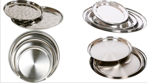 Polished SS Trays, Color : Silver