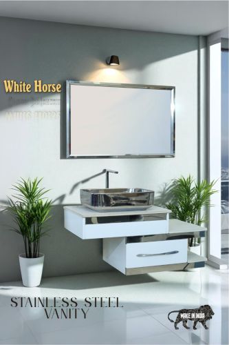 Polished Stainless Steel Vanity, Mount Type : Wall Mounted