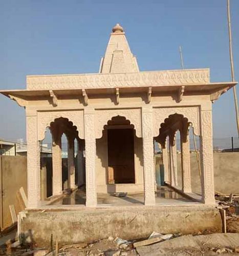 Pink Sandstone Royal Indian Mandir for Decorative Purposes