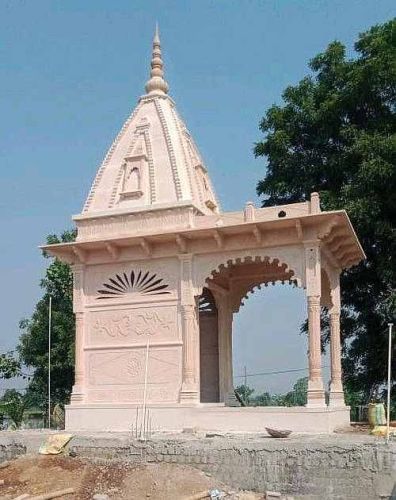 Pink Sandstone Premium Art Temple for Used Worship