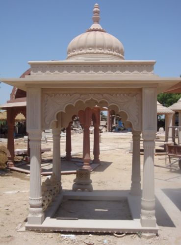 Polished Traditional Indian Sandstone Courtyard Gazebo