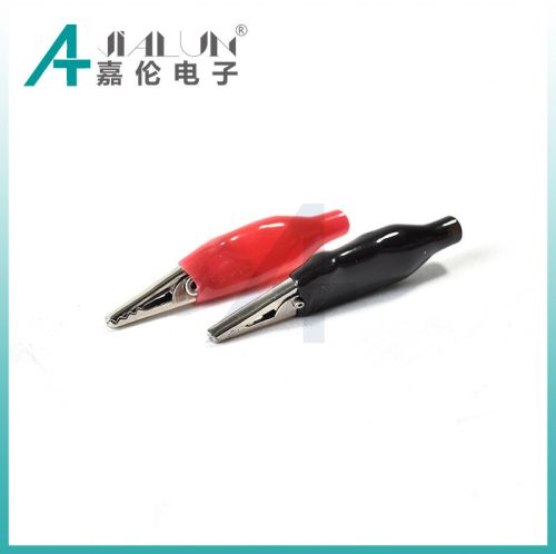 Coated Aluminium Alligator Clips, Color : Black, Red