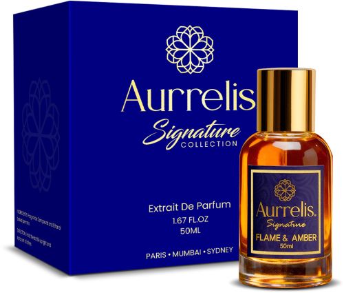 Aurrelis Signature Flame Amber Perfume, Color : Yellow