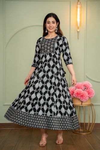 Printed Anarkali Kurtis Party Wear, Formal Wear