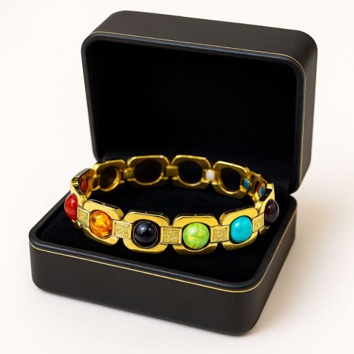 Polished Brass Bio Magnetic Bracelet, Gender : Female