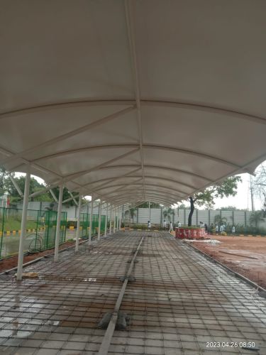 Tensile Car Parking, Color : White, Cover Material : PVC