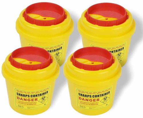Plastic 32 Litre Sharps Disposal Container, Color : Yellow