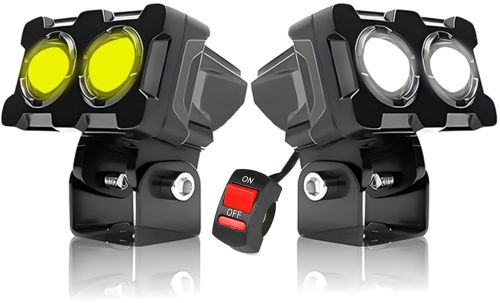 High Beam Metal 2 LED Fog Light, Color : White & Yellow Free