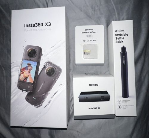 Insta 360 x3 Camera Bundle, Color : Black