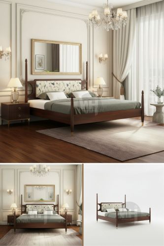 Wooden Beds, Color : Brown