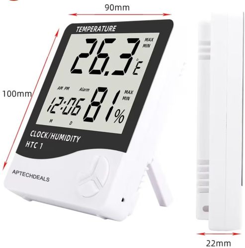 Battery Digital Thermo Hygrometer, Color : White