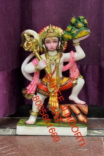 Marble Lord Hanuman Ji Statue, Packaging Type : Thermocol Box