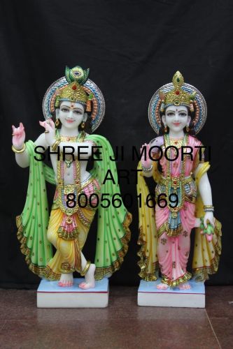 Radha Krishna Marble Statues, Packaging Type : Thermocol Box