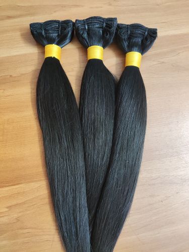 Raw Indian Straight Hair Wefts, Color : Black Party Wear